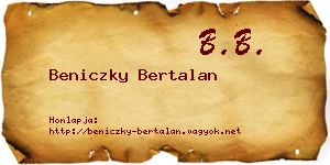 Beniczky Bertalan névjegykártya