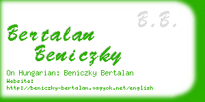 bertalan beniczky business card